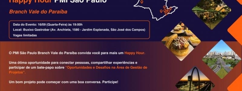 Happy Hour e 28 Anos do PMI São Paulo| Branch Vale do Paraíba