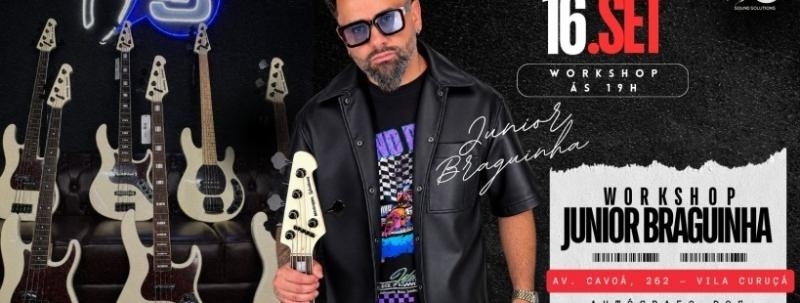 Workshop com Junior Braguinha com autografo dos baixos signature