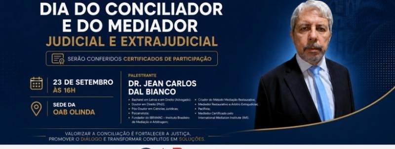 Evento: Dia do Conciliador e do Mediador Judicial e Extrajudicial