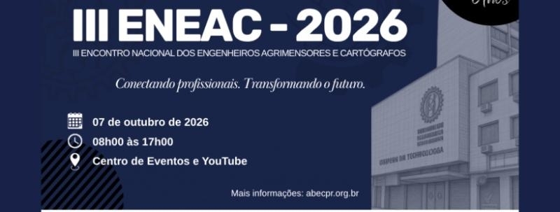 Evento: III ENEAC - III Encontro Nacional dos Engenheiros Agrimensores e Cartógrafos