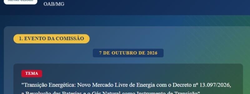 Comissão de Direito de Energia da OAB/MG - Transição Energética