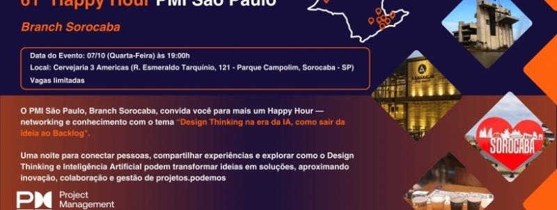 61º Happy Hour e 28 Anos do PMI São Paulo| Branch Sorocaba