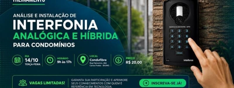 Instalação de interfonia analógica e híbrida para condomínios
