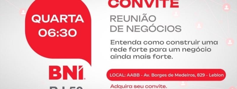 Evento: Reunião Presencial BNI50 23/09 na AABB