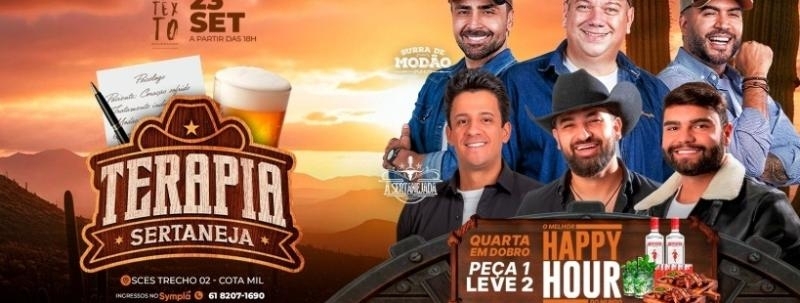 Evento: Terapia Sertaneja + Cardápio em Dobro na Varanda do Contexto | 23.09