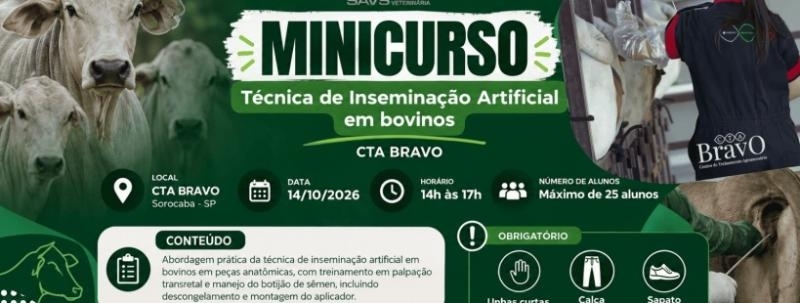 MINICURSO: Técnica de Inseminação Artificial em Bovinos  - CTA BRAVO