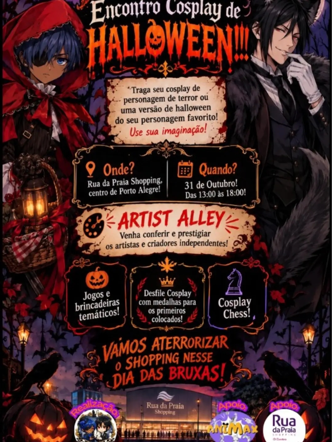 Evento: Encontro Cosplay de Halloween – Rua da Praia Shopping