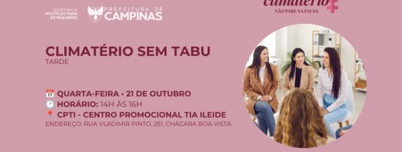 SEMANA DO CLIMATÉRIO: Climatério sem Tabu