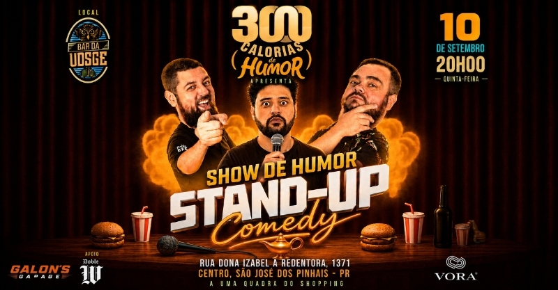 Evento: TRÊS MIL CALORIAS | SHOW DE HUMOR STAND-UP COMEDY