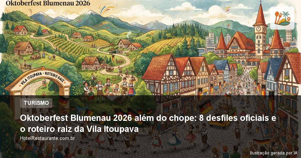 Oktoberfest Blumenau 2026 além do chope: 8 desfiles oficiais e o roteiro raiz da Vila Itoupava